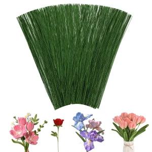 피너스 꽃대 250개입 35cm 인조 진한 녹색 꽃 철사 종이꽃 부케 화환 및 DIY 프로젝트용 가짜 스틱