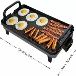 직사각형 전기 그릴 1400W 논스틱 조리 표면 5가지 조절 가능한 온도 식기세척기 사용 무연 실내 블랙 대형