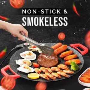 실내 무연 전기 그릴 논스틱 팬 포함 12.6인치 블로팅 종이 10장 수건 3장 음식 집게 1개 나무 손잡이