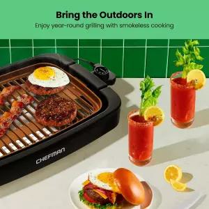 셰프맨 무연 실내 전기 그릴 구리 초대형 논스틱 테이블 상판 조절 가능한 온도 BBQ 식기세척기 안전 부품