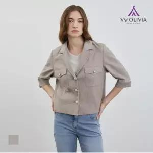 [올리비아로렌] MG01 하프 슬리브 싱글 자켓 신선도원몰 VVCFU4M4161 (S50212820)
