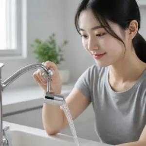 (720도 스마트워터탭 01.720도 워터탭+렌치)720도 회전식 주방 세면대 절수형 필터 워터탭 만능 교체용 렌