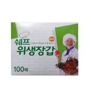 ( )쉐프 위생장갑 100매 3439 일회용 비닐장갑 주방 요리 장갑