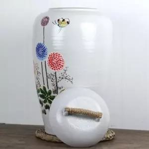 ( )민들레 도자기 쌀독 쌀항아리 20kg 대용량 전통 쌀통 잡곡통 인테리어 주방 보관함