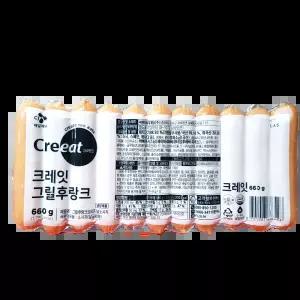 그릴후랑크 (크레잇 냉장 660g) X10 핫도그 소시지구이용 후랑크도매 캠핑요리용 벌크포장 프랜차이즈
