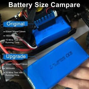 Wltoys 144001 RC 자동차 배터리 업그레이드용 2S 7.4V 3800mAh LiPo