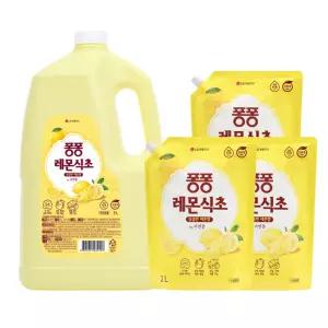 퐁퐁 레몬식초 3L 용기 1개 + 2L 리필 3개