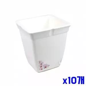 꽃무늬 화분 17.5x17.5x18.8cm x10개 흰색화분 인테리어 실내화초
