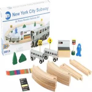 다론 NYC MTA 20피스 나무 지하철 세트