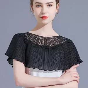 쉬폰 케이프 펀칭 넥 풀오버 나시 여름 쇼트 블라우스