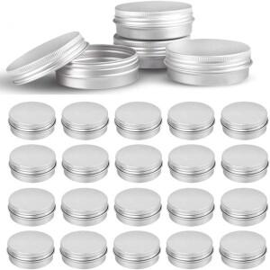 10pcs 5g 10g 20g 30g 빈 실버 알루미늄 통 캔 스크류 탑 라운드 캔들 스파이스 뚜껑 컨테이너