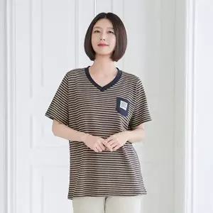 [마담4060]엄마옷 마담4060 티셔츠 여성 데일리 포켓패치단가라 -YTE2605023-