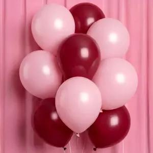 xo 페티 버건디 핑크 풍선 팩 - 24개의 라텍스 생일 바첼로레트 파티 장식 부르고뉴 와인 테마 걸리