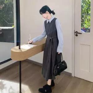 투피스 페이크 원피스 모직 여자스커트 정장 원템1