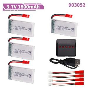HQ859B H11D T64 T04 T05 F28 F29 T56 T57용 3.7V 1800mAh 리포 배터리 903052 리튬 포 jst 플매트 카펫 러
