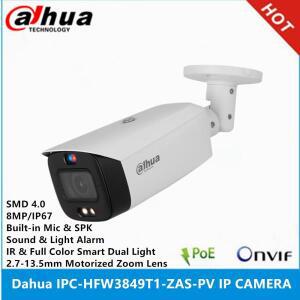 Dahua IPC-HFW3849T1-ZAS-PV 8MP IR 및 24시간 풀 컬러 듀얼 라이트 2.7-13.5mm 전동 줌 렌즈 능동 억제 PO