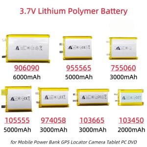3.7V 5000mAh 리튬 폴리머 배터리 906090 955565 755060 974058 103665 103450 3.85V 105555 모바일 파워 G