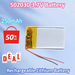 502030 장난감 3.7V 250mAh 폴리머 리튬 충전식 배터리 LED 조명 블루투스 이어폰 오디오 전자 아름다움 장