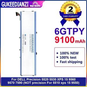 노트북 배터리 6GTPY 9100Mah Dell Precision 5520 Xps 15 9560 7590 9550에 맞지 않음