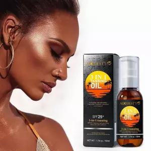 3in 태닝 여름 해변 보조 다크 브라운 브론즈 바디 로션 블랙 브론저 SPF 25 스킨펌 애프터 선 개
