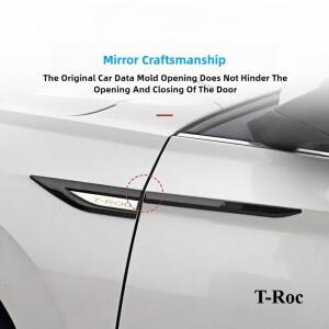3D 금속 측면 로고 스티커 | 신형 VW T-Roc 모델용 블레이드 데칼 스트립