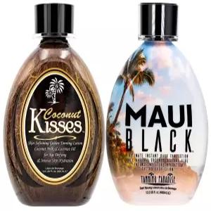 에드 하디 코코넛 키스 골든 태닝 로션 35온스 베스트셀러 파라다이스 MAUI 블랙 나이를 거스르는 타투