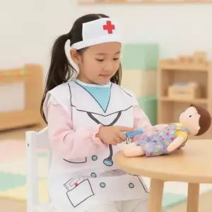 캐스비 플레이 조끼형 역할의상 (의사) 직업놀이 모자세트 역할극 조끼형옷 코스튬옷 병원놀이