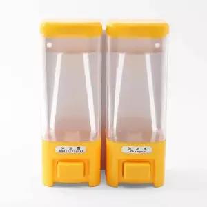 물비누 디스펜서 2구 500ml 옐로우 귀여운욕실용품 호텔용 손세정제디스펜서 물비누디스펜서 물비누통