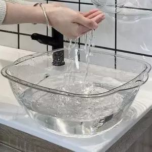 투명 세수 대야 투명발 세숫대야 다용도 접이식 휴대용 욕실