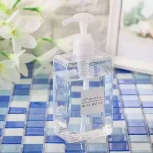 욕실 디스펜서 사각 리필용기 280ml 투명 샴푸리필통 욕실용품샴푸통 호텔샴푸통 모텔용품 호텔욕실