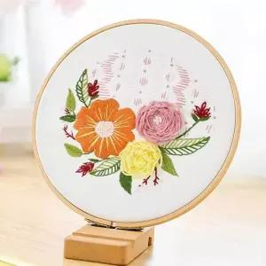 DIY 자수 패키지 금잔화 서양자수 자수틀 자수실 수틀 십자수패키지 수틀 자수실 자수세트