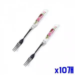 예쁜포크 과일포크 디저트 14.5cm 2p 10개 손님용 핸들 로얄 업소용