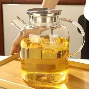 티다관 내열 유리 차 주전자 서버 대용량 유리 티 포트 티주전자