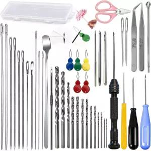 양초 드릴링 몰드 펀칭을 위한 45PCS 제작 키트 7.9인치 엑스트라 롱 빅 바늘 핸드 트위스트 드릴 비트