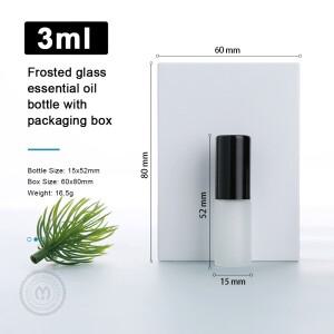 50/100개 3ml 젖빛 유리 향수 롤러 병 부드럽고 막히지 않는 에센셜 오일 보관 가능 상자 포함