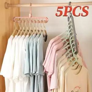 5pcs 옷 건조 랙에 대 한 매직 멀티 포트 지원 옷걸이 다기능 플라스틱 스토리지