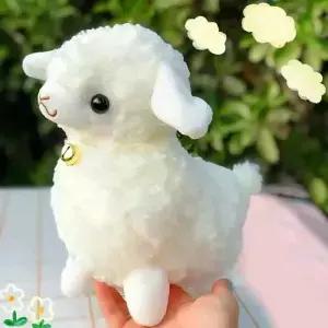 벨이 달린 사랑스러운 25cm 양 인형 귀여운 생일 및 결혼식 축하를 위한 이상적인 선물