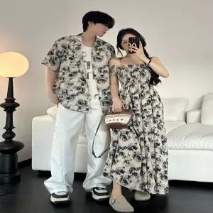 장미꽃 해변 신혼여행 바캉스 커플룩 휴양지 셀프스냅