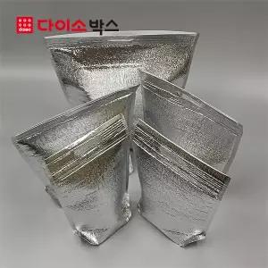 [다이소박스] 스탠드 손잡이 보냉백 1T 실버 25X38X11cm 280장
