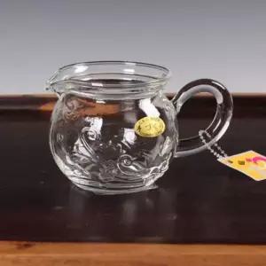 조각문양 손잡이 유리숙우/유리컵 150ml 유리다기 다도구 유리잔 (W079A97)