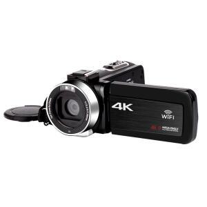 최고 4K 비디오 카메라 48MP 브이로그 캠코더 (WiFi, 나이트샷, 타임랩스, 터치스크린, 외장 마이크, 디지