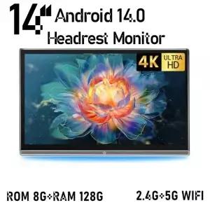 14인치 4K HD 자동차 머리 받침 모니터 Android14.0 비디오 플레이어 4+64G/8+128G 뒷좌석 엔터테인먼트 TV