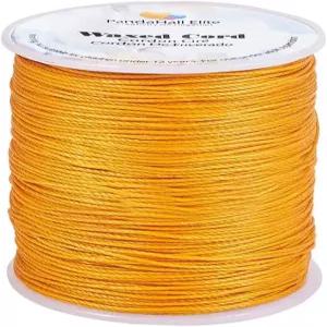 PH PandaHall 116 야드 0.5mm 왁스 처리된 폴리에스터 코드 실 로프 라운드 스레드 오렌지 비딩 스트링