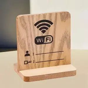 소박한 나무 WiFi 표지판 손님 공간 및 소규모 사업장용 쓰기 가능한 인터넷 비밀번호 표시대
