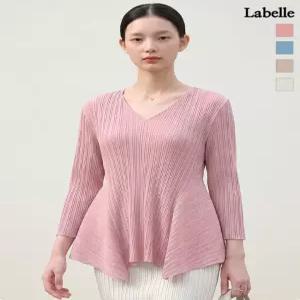 라벨르by신영모피 플리츠 브이넥 볼륨 훌 블라우스 761947