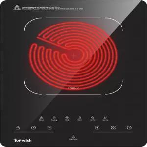 TOPWISH 전기 쿡탑 싱글 버너 스토브 핫 플레이트 6가지 사전 설정 기능 10가지 전원 수준 LED 터치 컨트롤