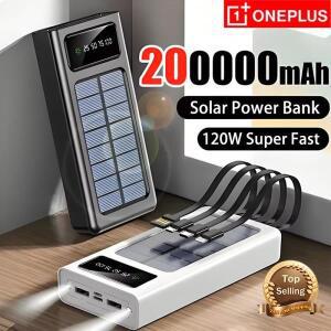 샤오미호환 태양광 보조배터리 대용량 양방향 고속 충전 내장 케이블, 외장 200000mAh