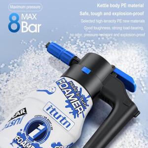 전기 거품 분무기 멀티 핸드 펌프, 1.5L, 2600mAh 리튬 배터리 폼 랜스, 1 시간 내구성 세차 타월 워시