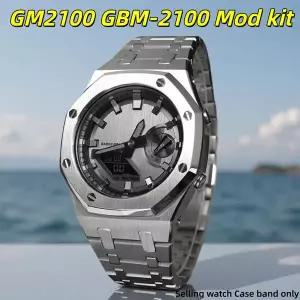 호환 GM2100 모드 키트 스테인리스 스틸 케이스 스트랩 카시오 G-SHOCK GM-2100 GBM2100 GBM-2100 업그레이
