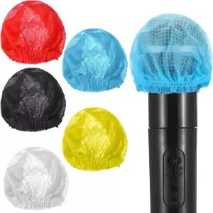 KTV 노래방 녹음실 무대 공연을 위한 500 PCS 마이크 위생 커버 일회용 부직포 휴대용 컬러풀